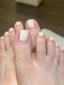 New Semi-Cured Gel Summer Toe Nail Stickers, Glitter Design, In Stock Wholesale, Waterproof And Long-Lasting - White - View 6