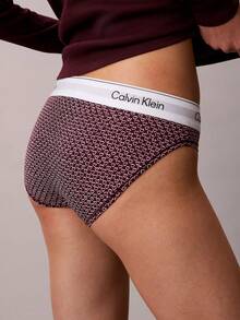 Calvin Klein Icon Cotton Modal Bikini QF8520  Thongs For Women Underwear - Stencil Heart / Dark Berry - 查看 6
