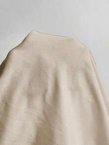 Camiseta de cuello redondo con abertura lateral y decoración de lazo con cristales para mujer - Caqui - Ver 7