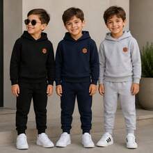 3-Piece Set Of Thick Fleece Sweatshirts For Boys, Sizes 1 To 10 Years | Basic Fleece-Lined Sweatshirt And Pants - 1 Set Of Assorted Items - View 1