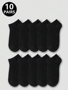 1/5/10/20 Pairs Unisex Casual Soft Comfortable Short Socks, Minimalist Versatile Design - Multicolor - View 21