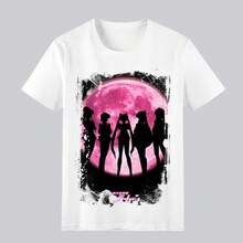 Camiseta Bandai Cute Cartoon s1ailor moon T1EE para hombre, estilo verano 2026, estilo casual de manga corta, 220 g, algodón puro, para hombre y mujer, tejido grueso, resistente a las arrugas y que no se deforma fácilmente. Estilo sencillo y versátil, ligero y transpirable, perfecto para ir al trabajo, viajar, acampar, ir de compras y para el tiempo libre diario. - Blanco - Ver 1