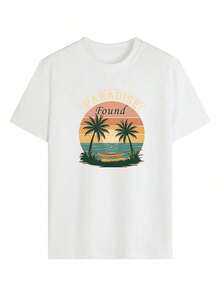 Camiseta de mujer estampada de manga corta para verano, tela de poliéster, estilo multifuncional, corte regular, peso 180 gramos, 1 unidad. - Blanco - Ver 2