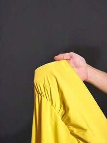 Vestido casual de talla grande con volantes en el bajo y unicolor - Amarillo - Ver 11