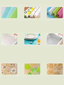 4pcs Lemon Pattern Refrigerator Mats, Washable, Waterproof, Oil-Proof, Suitable For Refrigerator Shelves, Freezer, Cabinet Drawers, Home Kitchen Storage And Organization - Multicolor - View 9