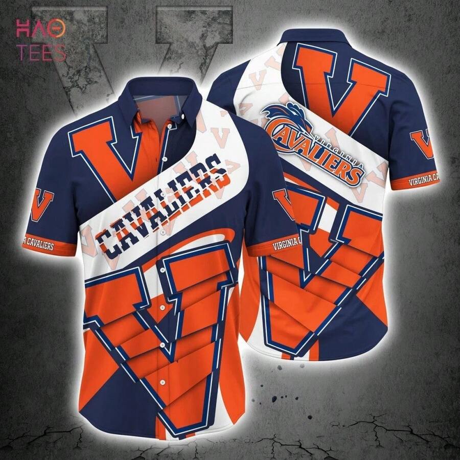 Virginia Cavaliers Blue Orange New Design Hawaiian Shirt - Multicolor - View 1