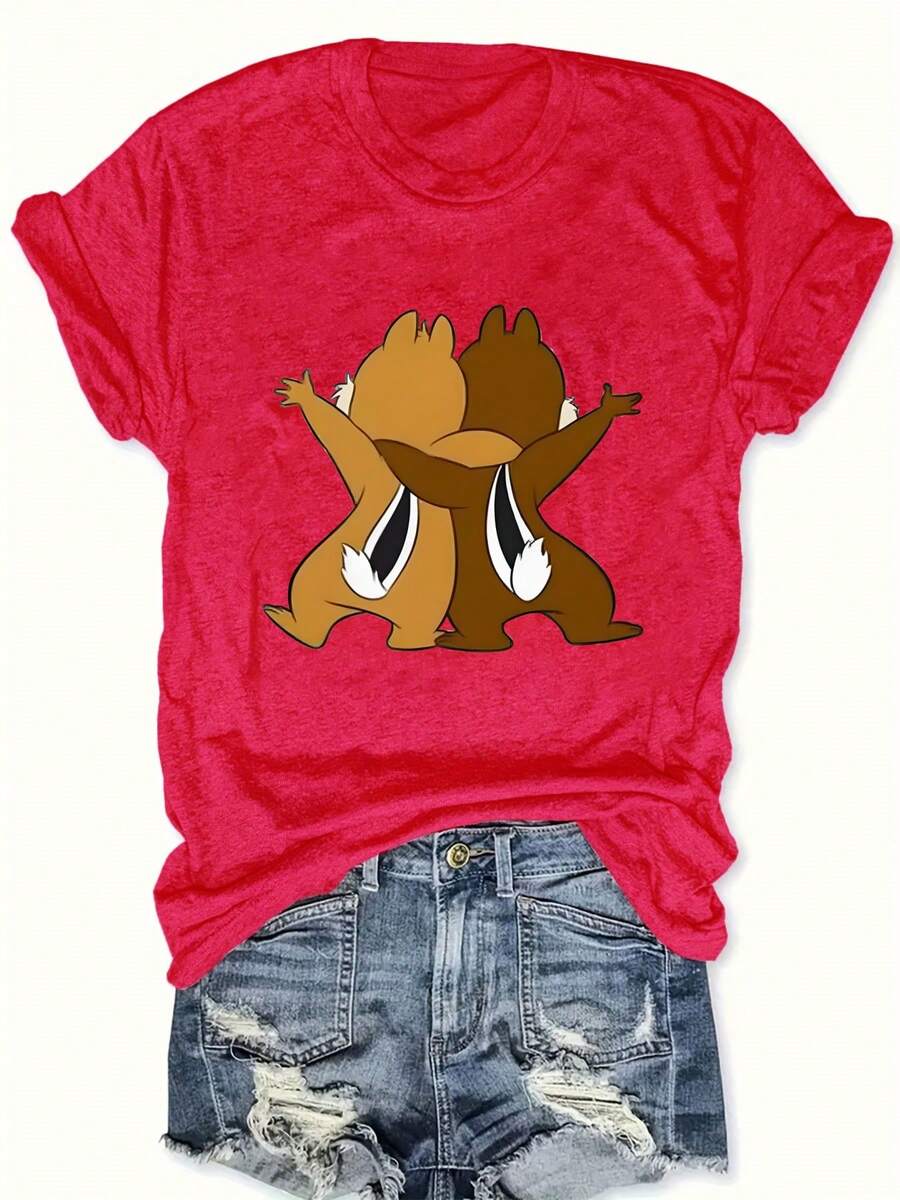 Tallas Grandes, Blusa de Manga Corta Oversize para Mujer - Top Casual de Cuello Redondo y Corte Holgado, Adecuada para Primavera y Verano, Ropa Casual, Transición de Oficina a Casual - Blusas Transpirables y Cómodas (No - Rojo - Ver 1