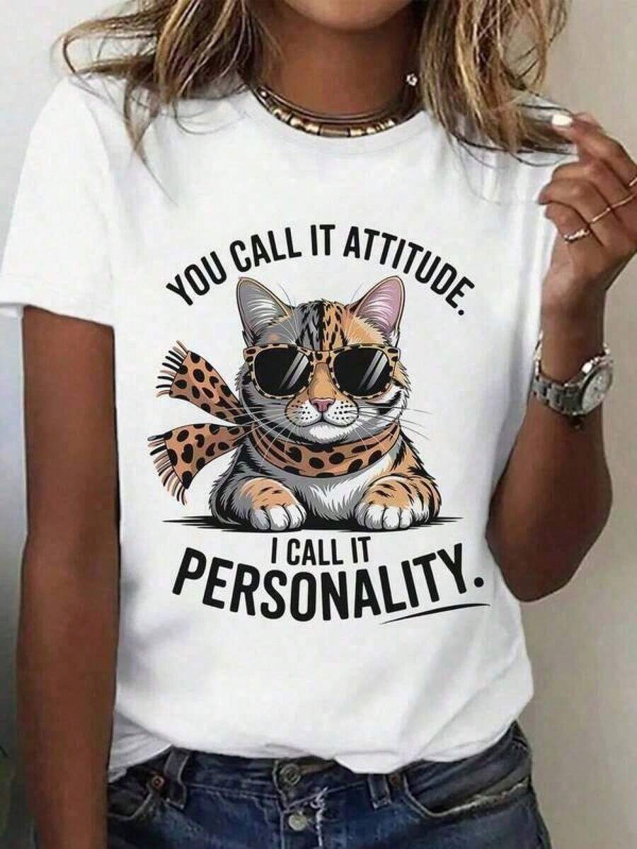 short-sleeveWomen Funny You Call It Attitude Cat T-Shirt White Crew Neck Short Sleeve Top With Bold Quote Lightweight Summer Casual Party Tee Machine Washableblusas para mujer,blusas casuales para dama,tops,, mujer premium,y2k,playeras de mujer curvy,ofertas y liquidaciones ropa mujer,playeras deportivas para mujer,,playeras de hombre, mujer,blusas>elegante 0ATO 100% Cotton Blusas Bonito100% Cotton - Blanco - Ver 1