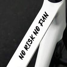 1 pieza Pegatina de coche "No Risk No Fun", Calcomanía de letras de vinilo resistente al agua, adecuada para ventanas de coche, paneles laterales/depósito de motocicleta/casco, cuadro/tubo superior de bicicleta, gran regalo de Pascua - A - Ver 5