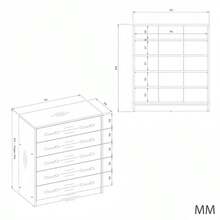 Nouveau meuble à chaussures robuste à 5 niveaux, 74*35*84,5 cm, organisateur de rangement pour chaussures autoportant avec poignées noires, étagère à chaussures en panneau de mélamine de 16 mm en 2 couleurs, meuble à chaussures moderne sur pied pour l'entrée, le couloir et le placard, idéal pour le rangement des chaussures - Multicolore - Voir 5