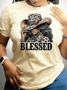 New Women's Summer Casual Printed Short-Sleeve T-Shirt, Lightweight And Comfortable, Ideal For Casual Wear | Fun Design - Vintage Urban Style - Unisex Cotton Short-Sleeve Crew Neck T-Shirt - 杏色 - 查看 6