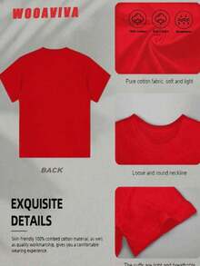 Ropa Curvy en Oferta y WOOAVIVA Camiseta de Mujer de Talla Grande, Suave, 100% Algodón, a la Moda para Verano, Estilo Y2K Cleanfit, Casual, Ajustada, Colorida, Diseño Maestro ABC, Regalo Perfecto para Maestros, Profesores Escolares, Regreso a Clases, Agradecimiento a Maestros, Casual, Perfecta para Todas las Temporadas, Camisetas para Mujer Y2K - Rojo - Ver 5