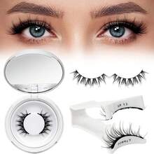 1 Set de Pestañas Postizas Magnéticas con Herramienta Aplicadora, Pestañas Magnéticas Reutilizables de Aspecto Natural, Estilo de Maquillaje Ligero y Natural - Negro - Ver 13
