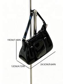 2025 New Japanese Style Bow Decor Shoulder Bag, Transparent Crossbody Bag For Commute And Daily Use, Anime Aesthetic - Black - View 5