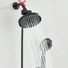 Single 6 Inch Multi-Function Adjustable Shower Head - Black - View 2
