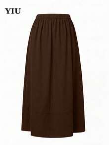 Đầm maxi dáng chữ A màu nâu dành cho nữ, chất liệu vải polyester, có túi, không co giãn, phù hợp cho các dịp hàng ngày, thường nhật, công sở, du lịch và hẹn hò. - màu nâu - Xem 5