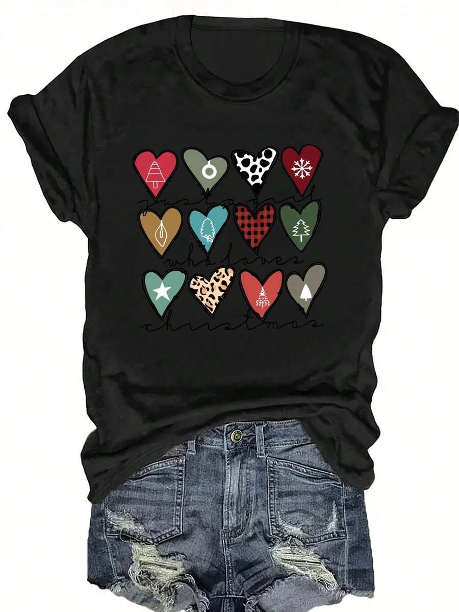 Tallas Grandes, Blusa de Manga Corta con Cuello Redondo de Tallas Grandes para Mujer - Corte Holgado Casual para Primavera y Verano, Tallas Grandes Adecuadas para Mujeres - Negro - Ver 1