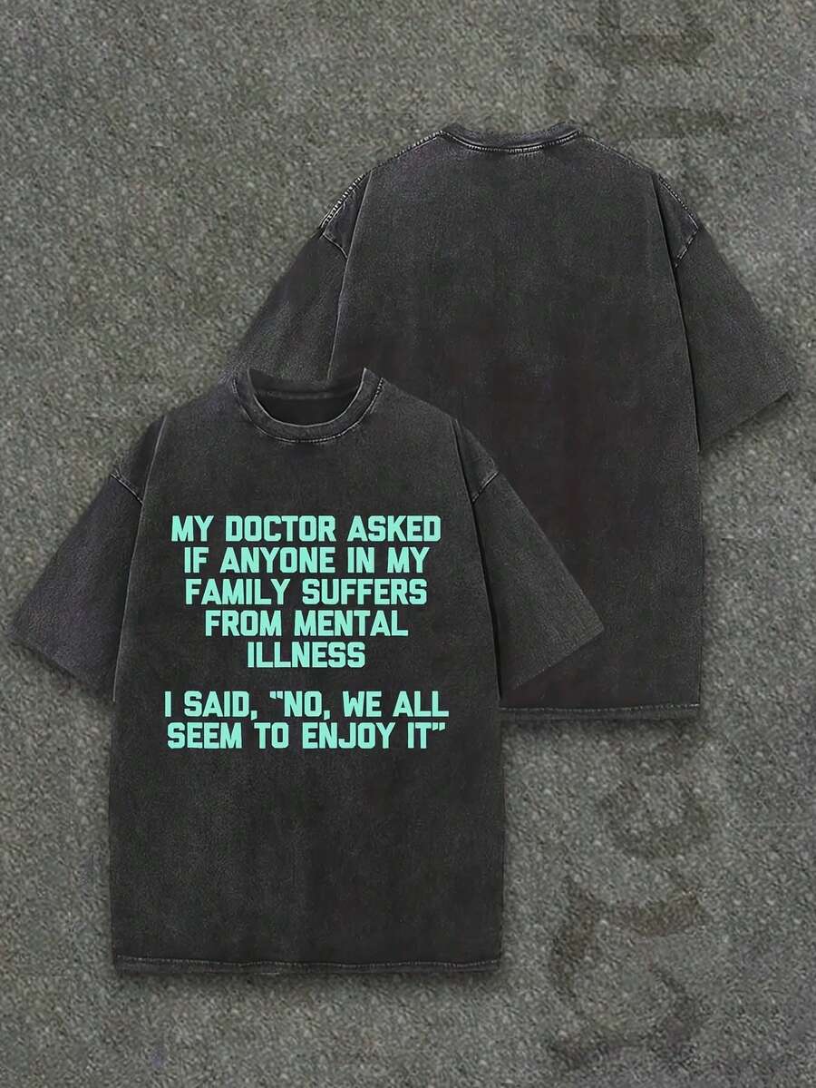 Camiseta casual vintage cómoda y lavada para mujer, camiseta de manga corta con cuello redondo,% algodón lavado y versátil para hombre, adecuada para uso diario y atuendos de, estilo unisex. - Negro - Ver 1