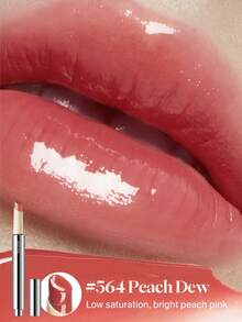 JOOCYEE GLOSSY ROUGE High Transparency Light Flowing Film Lock Makeup, Mirror-Like Radiant Atmosphere, Non-Stick, Moisturizing Lip Gloss, Natural Makeup, Long-Lasting, Smudge-Proof - 564 Peach Dew - View 4