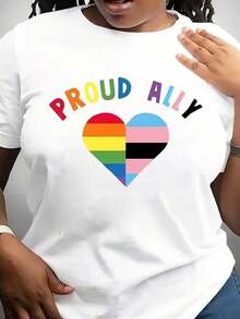 Camiseta sin mangas con estampado gráfico PROUD ALLY para mujer - Diseño de corazón arcoíris y palmera, top de verano ligero sin mangas con cuello redondo, ropa informal lavable a máquina para el Orgullo LGBTQ+, camisetas sin mangas para damas, comodidad para el día a día. - Blanco - Ver 6