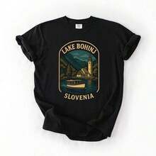 Ropa Curvy en Oferta y : Camiseta Lake Bohinj Ovenia, Camiseta con Gráfico del Parque Nacional Triglav, Camiseta de Algodón 100% de 220 g. Estampado de mariposas. Tallas unisex. Camiseta inspiradora de cuello redondo. Lindo y hermoso top de verano inspirado en el estilo Y2K, perfecto para actividades al aire libre, en casa, en el trabajo o para vestir en la calle. Camiseta Casual, Holgada, para Uso Diario. Camisetas para Mujer Y2K - Negro - Ver 7