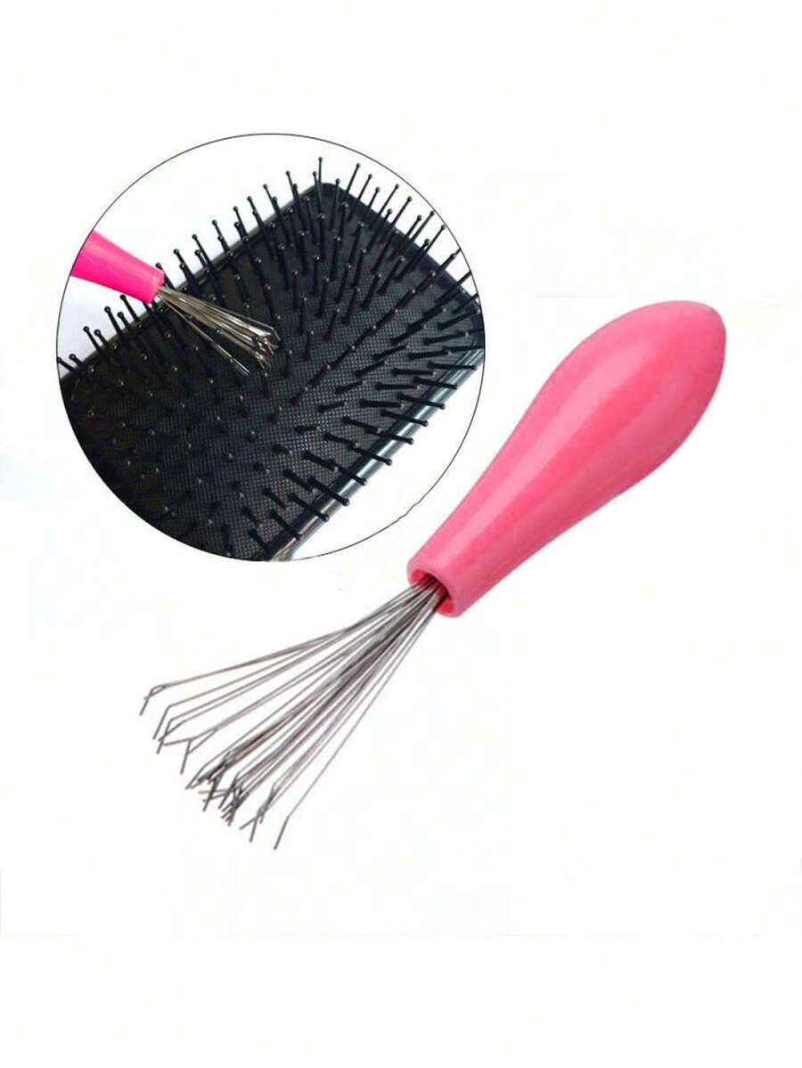 1 peça Limpador de Escova de Cabelo com Cabo de Resina de Poliéster, Ferramenta Criativa de Limpeza de Pente de Cabelo com Garra, Ferramenta de Limpeza de Escova de Cabelo, Cozinha, Casa de Banho, Casa, Artigos Domésticos, Presente de Natal e Feriados - 1 rosa - Ver 1