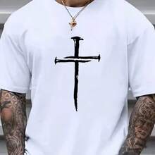 Printed T-Shirt For Men And Women - 白色 - 查看 1