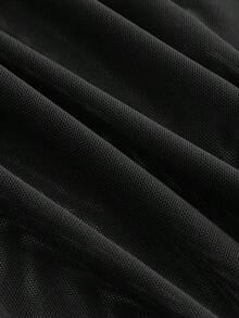 Top Negro De Malla Con Borde De Lechuga Y Perspectiva - Negro - Ver 7