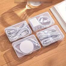 8Pcs/1pc Transparent Data Cable Storage Box, Freely Combinable Small Accessory Filled Dustproof Classification Storage Box, Charger Bracket, Cable Management Desk, Transparent Container, Suitable For Home And Office, Covered Dustproof Storage Cable Box, Also Suitable For Storing Cosmetics, Accessories, Nail Art, Chargers, Headphones, Furniture Tool Accessories - Multicolor - View 5