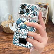 新款时尚商务磁吸折叠支架手机壳，海龟图案，兼容 17 Pro Max/17/17 Pro、16 Pro Max/16 Pro/16、15 Pro Max/15 Pro/15、14 Pro Max/14 Pro/14、13 Pro Max/13 Pro/13、12 Pro Max/12/11 - 銀色 - 查看 2