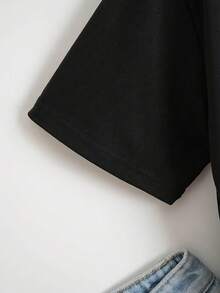 Camiseta de mujer para primavera y verano - Negro - Ver 3