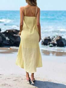 YHHSylviya Vestido maxi con abertura y estampado floral 3D en escote halter, vestido de verano de color amarillo mantequilla para mujer, atuendos de verano, atuendos de vacaciones, atuendos de playa, vestidos de graduación, ropa de verano, vestidos de vacaciones, vestidos de playa, ropa de vacaciones, estilo bohemio, atuendos para salir, vacacionesYHH - Azul - Ver 10