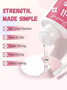 1/2/3/5/10pcs Super Strong Nail Glue, 8ml Nail Adhesive Suitable For Fake Nails, Long-Lasting Durable Nail Glue For Nail Tips, Professional Nail Glue Adhesive For Nail Extensions - 8ml - View 3
