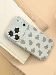 1 chiếc ốp lưng điện thoại hình trái tim chấm bi xanh dương tối giản dễ thương, phù hợp với 17 Pro Max, 16 Pro, 15 Pro Max, 14, 13/12/11, bảo vệ toàn diện camera và các nút bấm. - Màu xanh lam - Xem 2