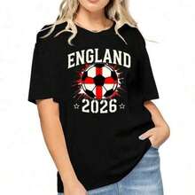 Camiseta gráfica de Inglaterra para hombre, camiseta de Inglaterra, camisetas de verano, tops de verano, conjuntos de vacaciones para mujer, camiseta de algodón para hombre, estampado trasero de la Copa Mundial de Fútbol de Inglaterra 2026 - Camiseta de regalo para fanáticos ingleses, conjunto familiar a juego unisex, tallas para adultos y niños, regalo para fanáticos de los deportes. - Negro - Ver 7