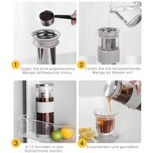 Cold Brew Coffee Maker With Cleaning Brush, 27oz/800ml Cold Brew Pitcher, Ice Tea Pitcher, Cold Brew Coffee Pitcher For Fridge, Suitable For Iced Coffee, Lemonade, Iced Tea And Beverages - 800ml/27oz - View 3
