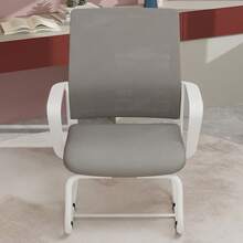 Minimalist Modern Office Chair Metal Frame Soft And Comfortable Home And Office Use Multiple Colors Available - White+Gray + Iron + Nylon Mesh + Polyurethane1 - View 5