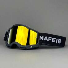 Riding Equipment, Off-Road Riding Goggles, Motorcycle Goggles, Off-Road Motorcycle Goggles, Skiing Goggles, Riding Goggles, Adult Men's And Women's Outdoor Windproof Climbing Goggles, Skiing Equipment, Snowmobile Goggles, 1 Pair - C10 Gọng đen/Gương giả đỏ - Xem 2