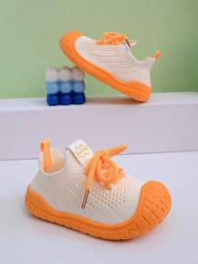 Nuevos zapatos casuales de verano, zapatos de calcetín suaves y cómodos, zapatos ligeros de slip-on para niños y niñas - Naranja - Ver 3