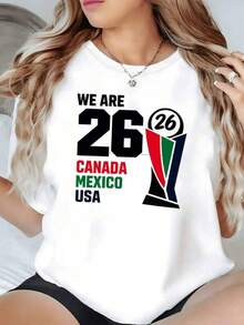 A Design Representing The Union And Collaboration Between Canada, Mexico, And The United States, With Vibrant Colors That Evoke Energy And Connection. A Comfortable, Casual Women's T-Shirt For Everyday Wear. - 黑色 - 查看 6