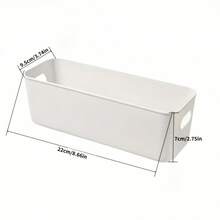 3pcs Stackable Plastic Drawer Storage Boxes, Open Organizer Bins For Kitchen, Bathroom, Cosmetics And Office, Long Compartment Trays For Closet And Desk, Space-Saving Home Storage Tools,Bedroom Room Decor,Back To School - White - View 9
