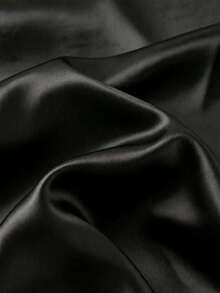 Falda asimétrica con diseño plisado de unicolor para mujer - Negro - Ver 7