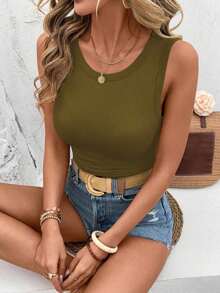 Set de 2 camisetas ajustadas de cuello redondo para mujer, casual, de vuelta al colegio - Multicolor 11 - Ver 11