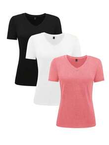 Camiseta de cuello redondo casual de mujer con bordado de animal caballo - Multicolor - Ver 3