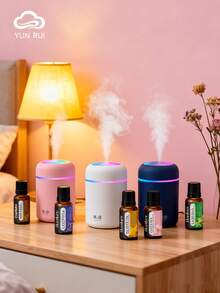 USB Powered Ultrasonic Aromatherapy Diffuser, Mini Cold Mist Humidifier With Colorful Gradient Ambient Light, Compatible With Multiple Essential Oils, Quiet Desktop Aroma Diffuser; Suitable For Home, Bedroom, Dorm, Office Decoration; Black / White / Pink 3 Colors Available, Perfect Gift For Women's Birthday, Valentine's Day And Other Holidays. - Multi-fragrant - View 3