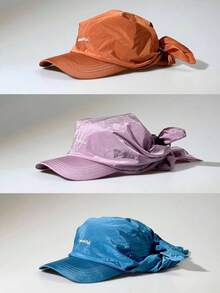 1pc Personalized Quick-Dry Bandana Visor Cap, Women's Summer Sun Protection Neck Cover All-In-One Outdoor Hat, - A - View 5