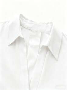 Women's Casual Versatile Long Sleeve Collared Shirt White - White - View 3