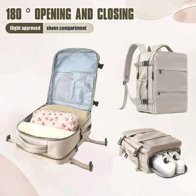 1 Item Hot Air Travel Backpack For Men And Women, Business, Commuting, Holiday Backpack, Multi-Layer Backpack, Notebook Book, Double-Shoulder Backpack, Multi-Purpose Backpack, Business Travel, University School Bag, Suitable For International Commuting Use