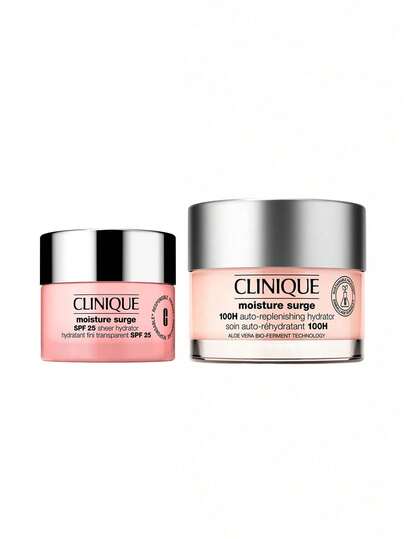 Clinique [Bundle] Moisture Surge SPF 25 Sheer Hydrator 30 Ml + 100H Auto-Replenishing Hydrator 50 Ml