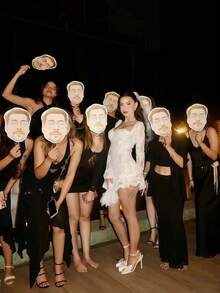 1/5/10pcs Customized Photo Face Masks, Birthday Party Decorations, Personalized Fan-Shaped Portrait Sticks, Fun Masks, Customized Portrait Sticks, Customized Face Party Decor Accessories, Upload Photos, Suitable For Birthday, Wedding, Friends, Family, Best Gift, Party, Decoration, Multifunctional, Customized, Personalized, Unique, Bachelor Party, Birthday Party Costumes, Classroom Decor/Back To School/Party Decorations - Multicolor - View 2